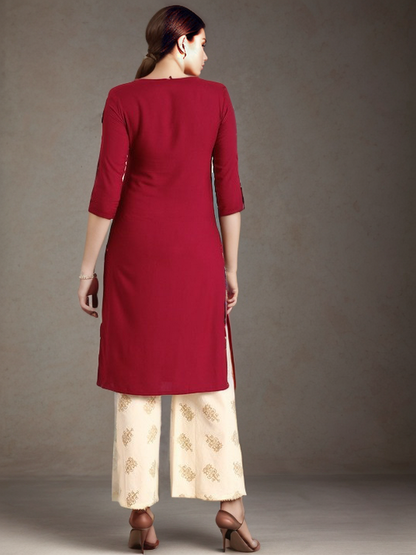 Rayon Solid Straight kurta