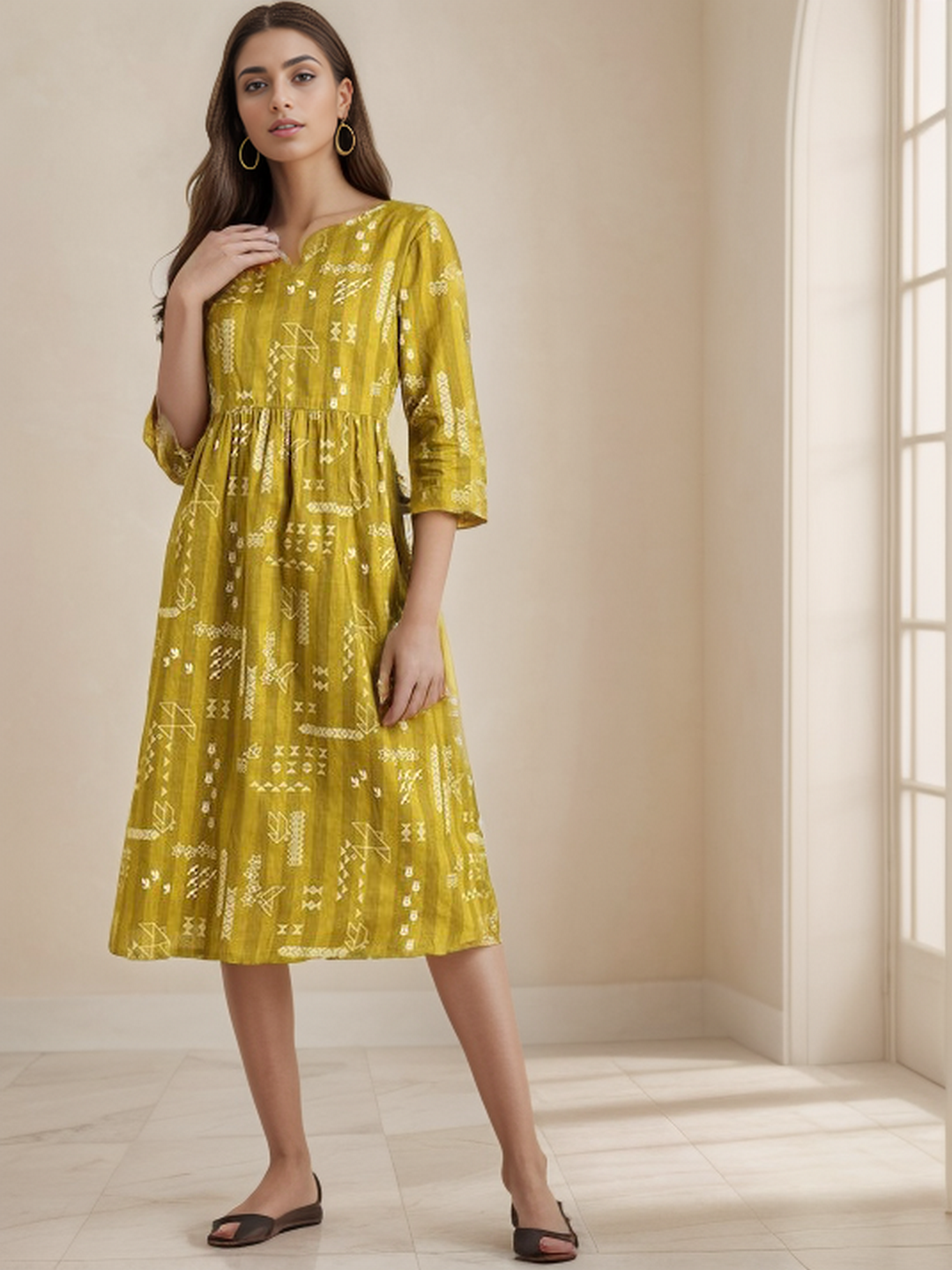 Cotton Printed Straight kurta