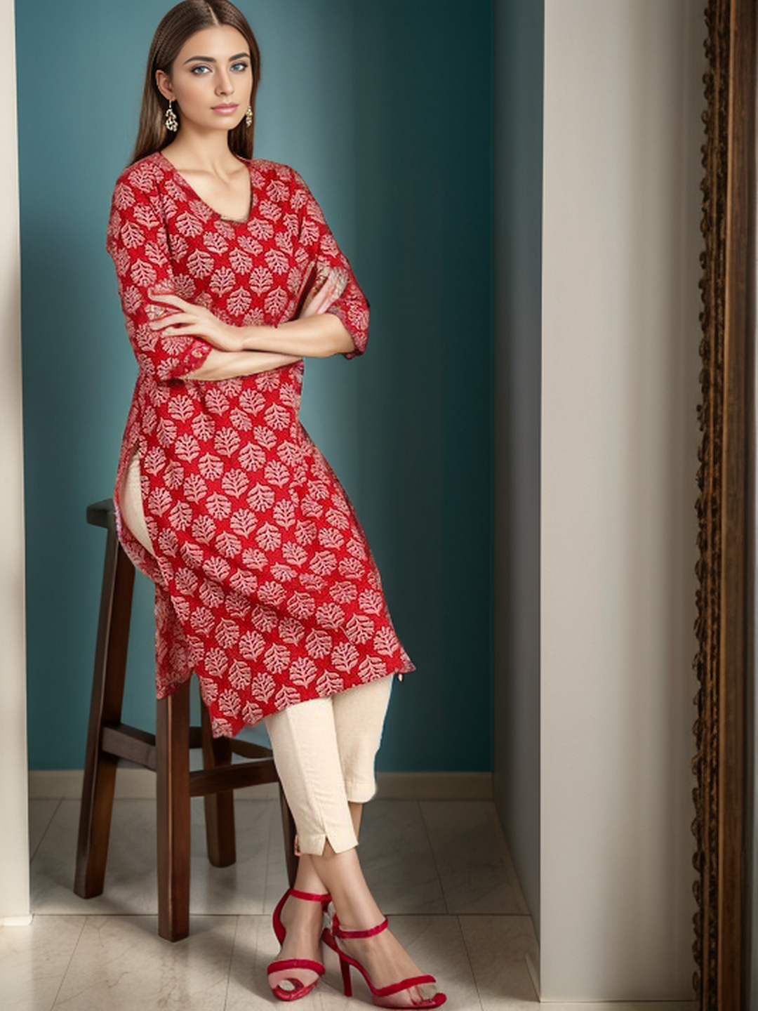 Cotton Printed Straight kurta