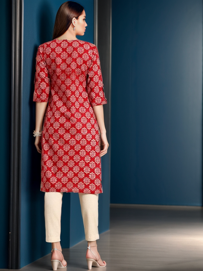 Cotton Printed Straight kurta