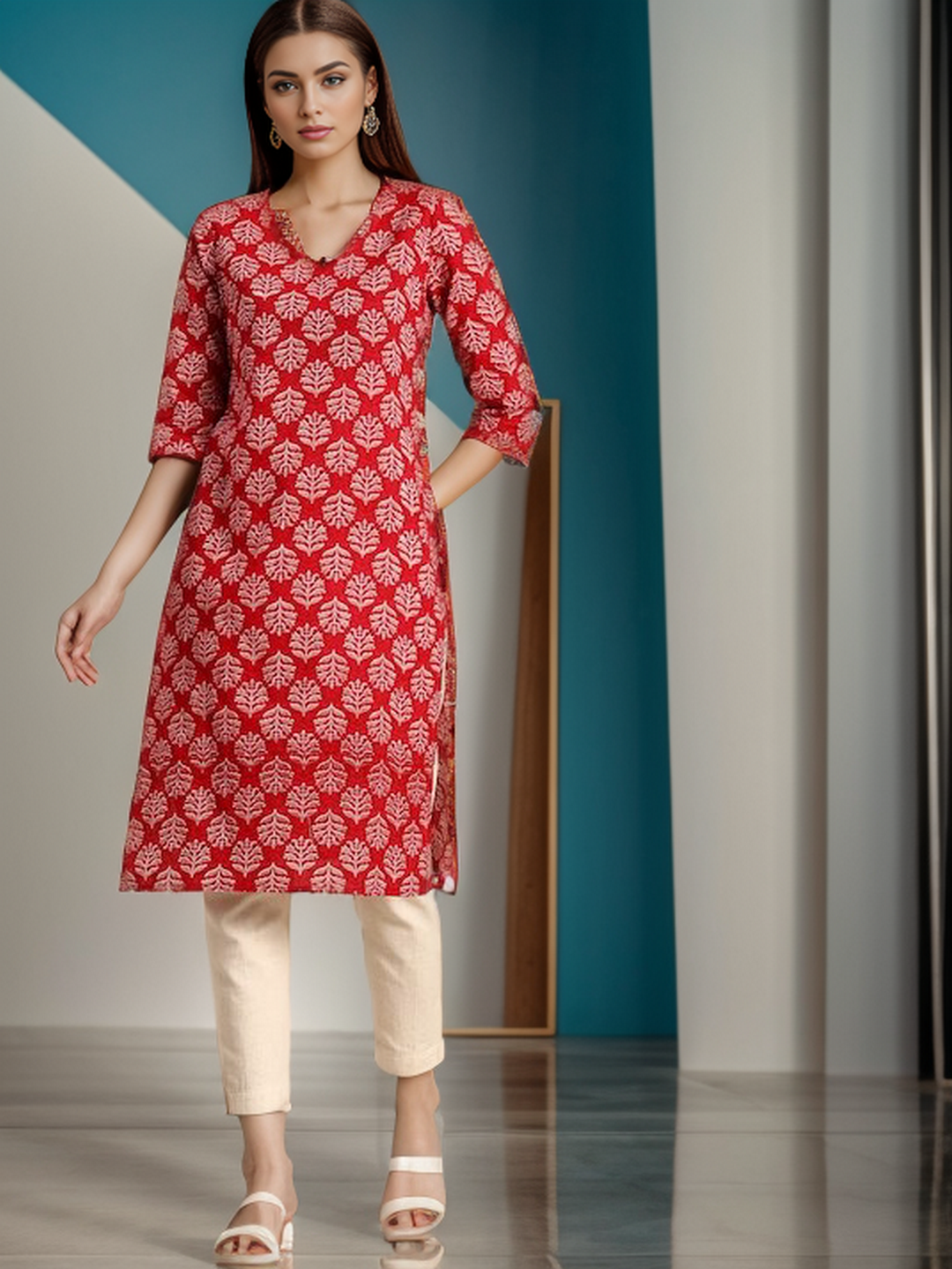 Cotton Printed Straight kurta