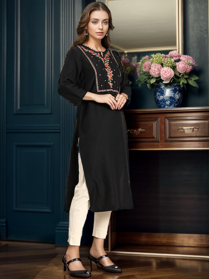 Rayon Emboridery Straight kurta