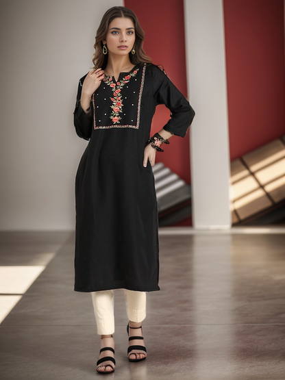 Rayon Emboridery Straight kurta