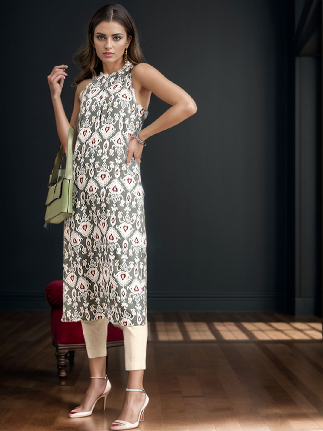 Rayon Floral Straight kurta