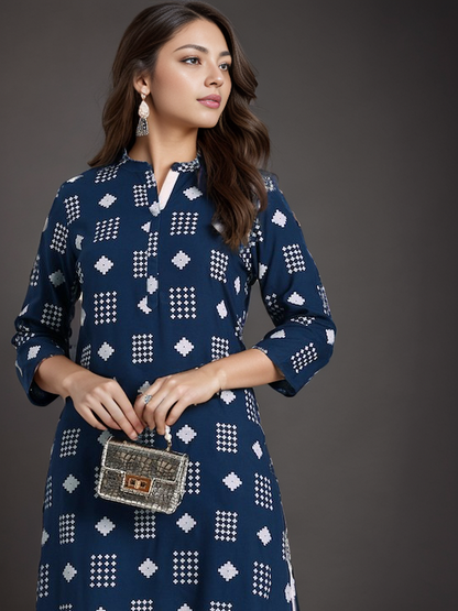 Rayon Printed Straight kurta