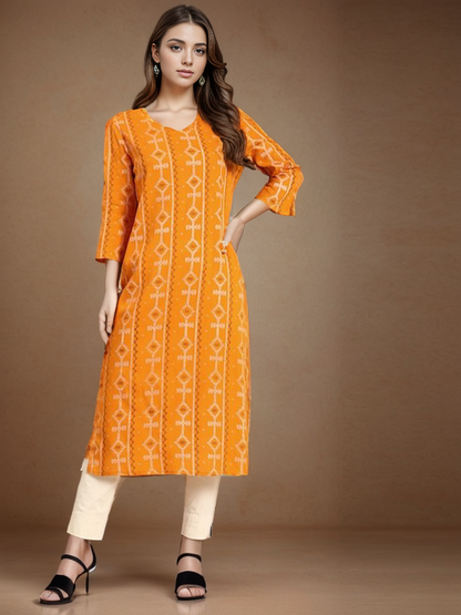 Rayon Printed Straight kurta