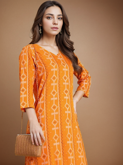 Rayon Printed Straight kurta