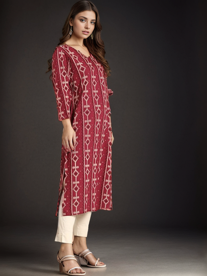 Rayon Printed Straight kurta