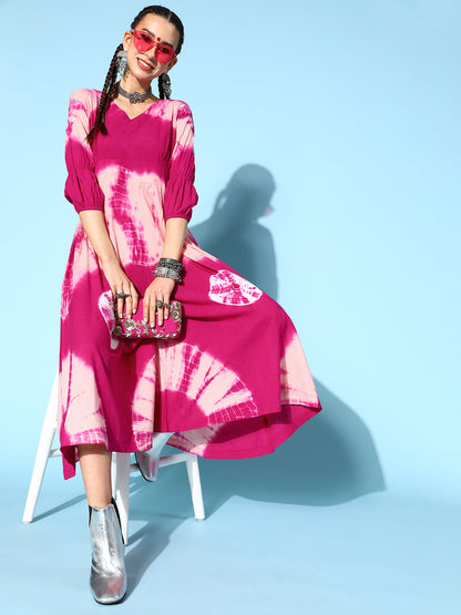Cotton Dyed Flared Jumpsuit (Pink)