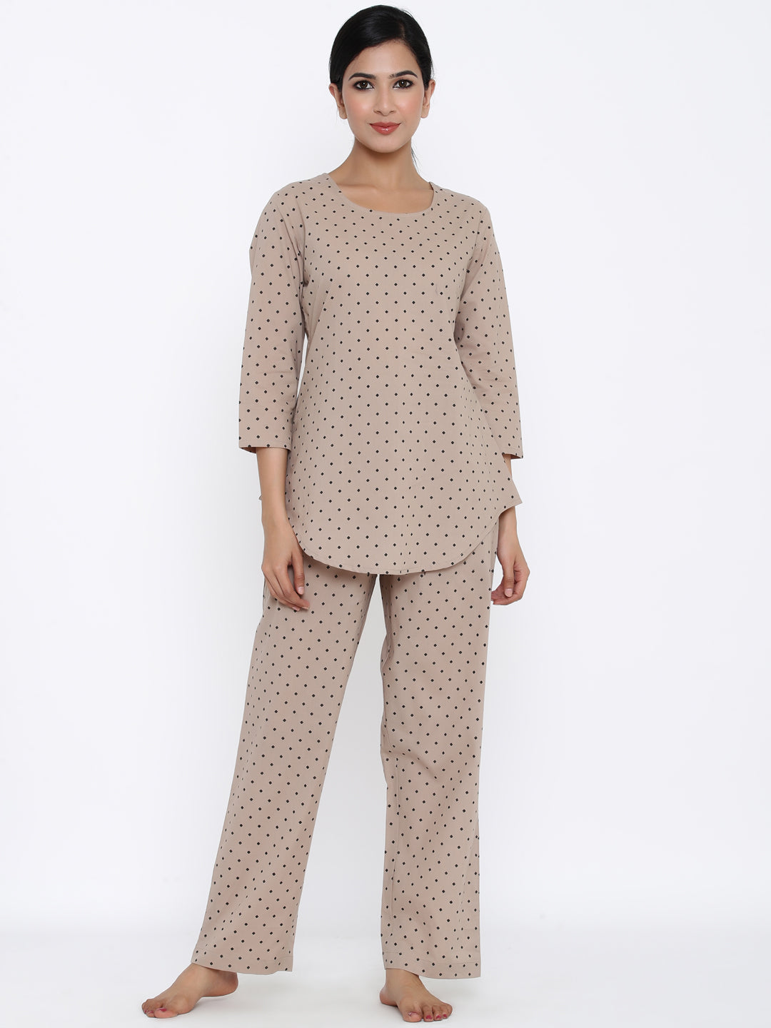 Cotton Printed Regular Top And Pyjama