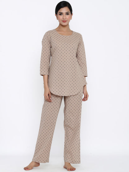 Cotton Printed Regular Top And Pyjama
