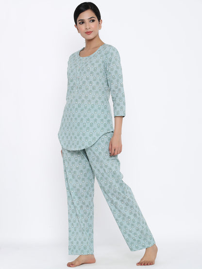 Cotton Printed Regular Top And Pyjama