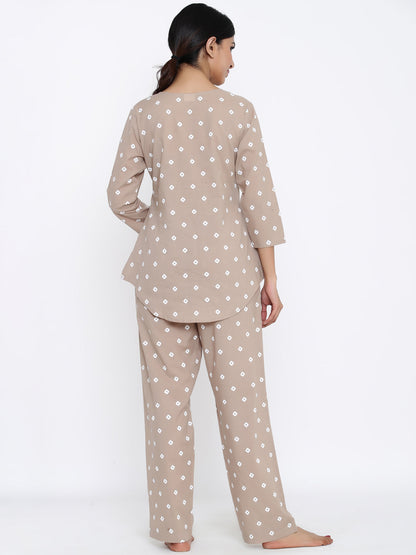 Cotton Printed Regular Top And Pyjama