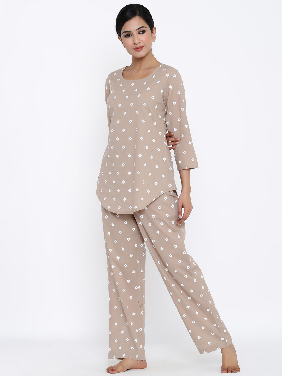Cotton Printed Regular Top And Pyjama