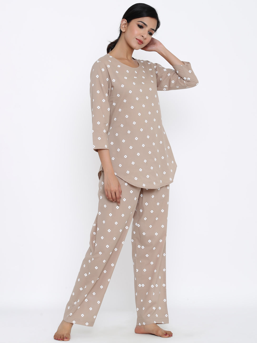 Cotton Printed Regular Top And Pyjama