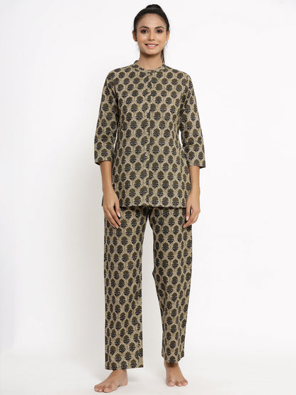 Cotton Printed Regular Top And Pyjama
