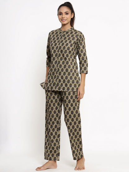Cotton Printed Regular Top And Pyjama