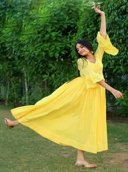 Happy Yellow Embroidered Dress