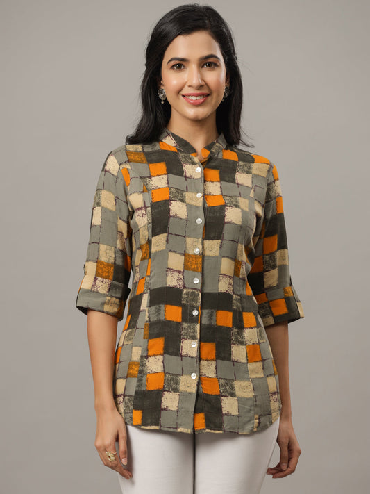 Checks Print Regular Fit Casual Shirt