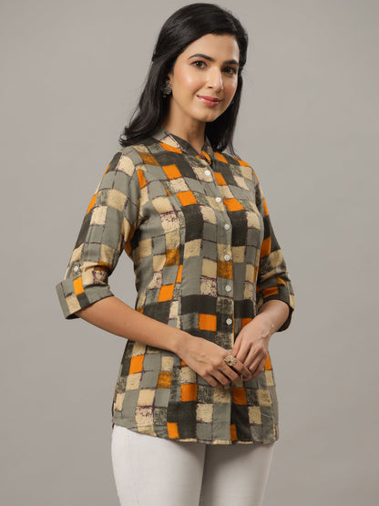 Checks Print Regular Fit Casual Shirt