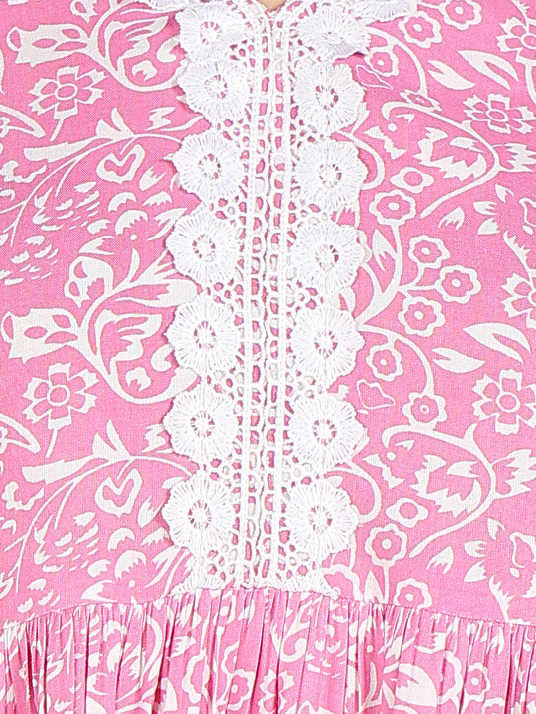 Flared Printed Viscose Rayon Dress