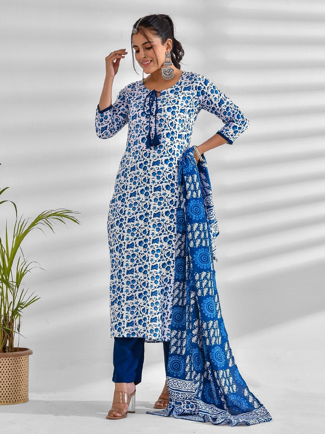 Viscose Rayon Floral Tie-up Kurta Set