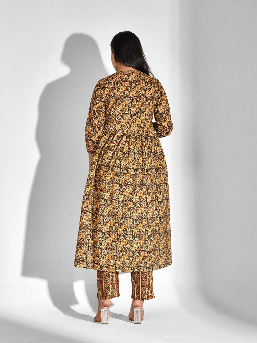 Printed Pure Cotton 3/4 Sleeve Kurta And Trouser Set