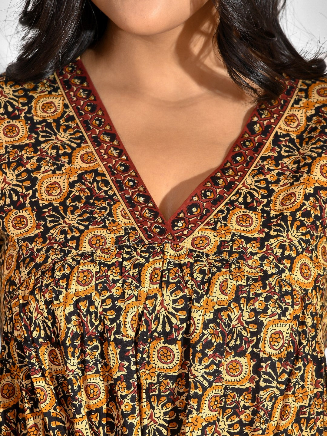 Printed Pure Cotton 3/4 Sleeve Kurta And Trouser Set