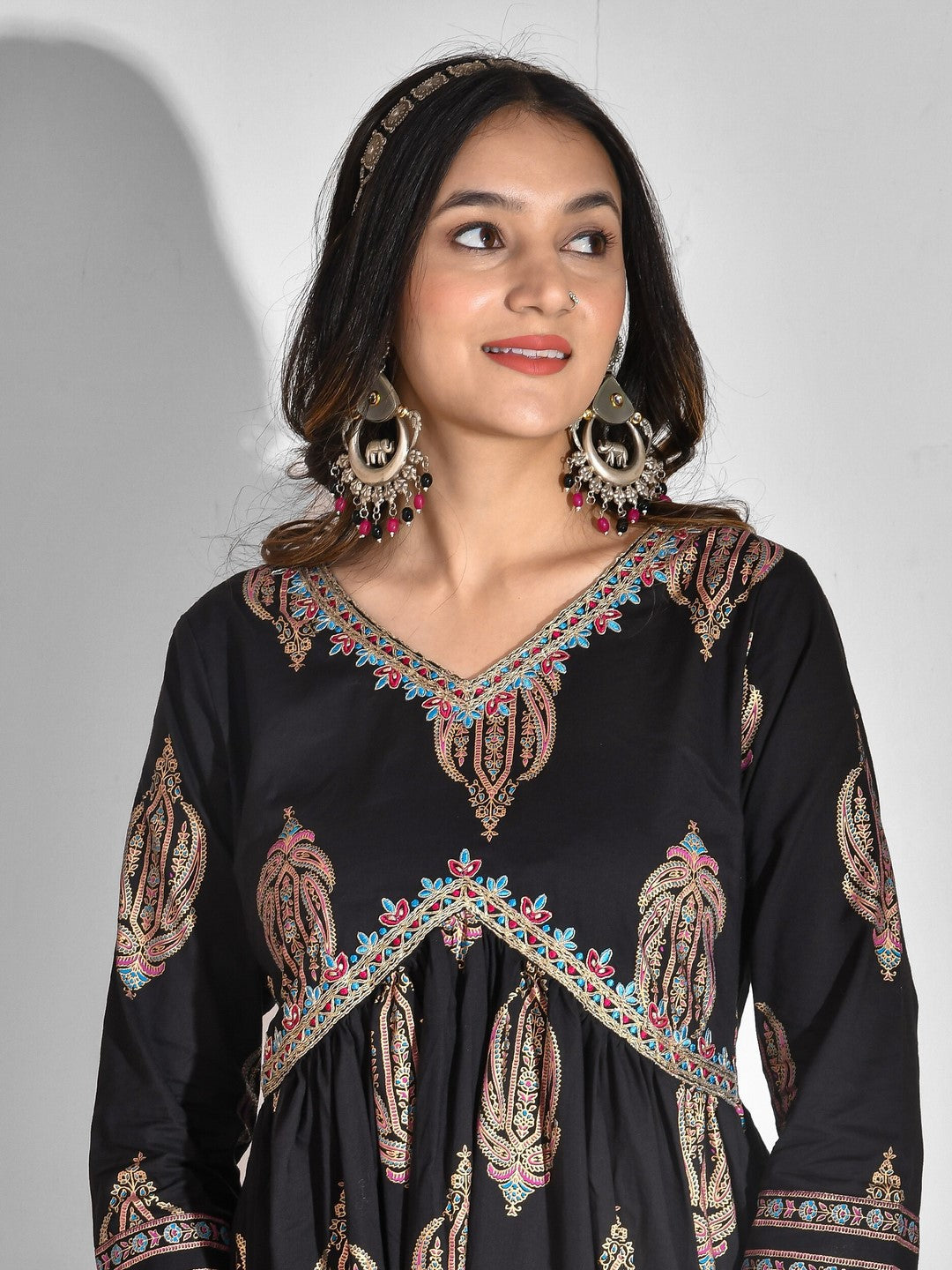 Printed Pure Cotton 3/4 Sleeve Kurta And Palazzo Set