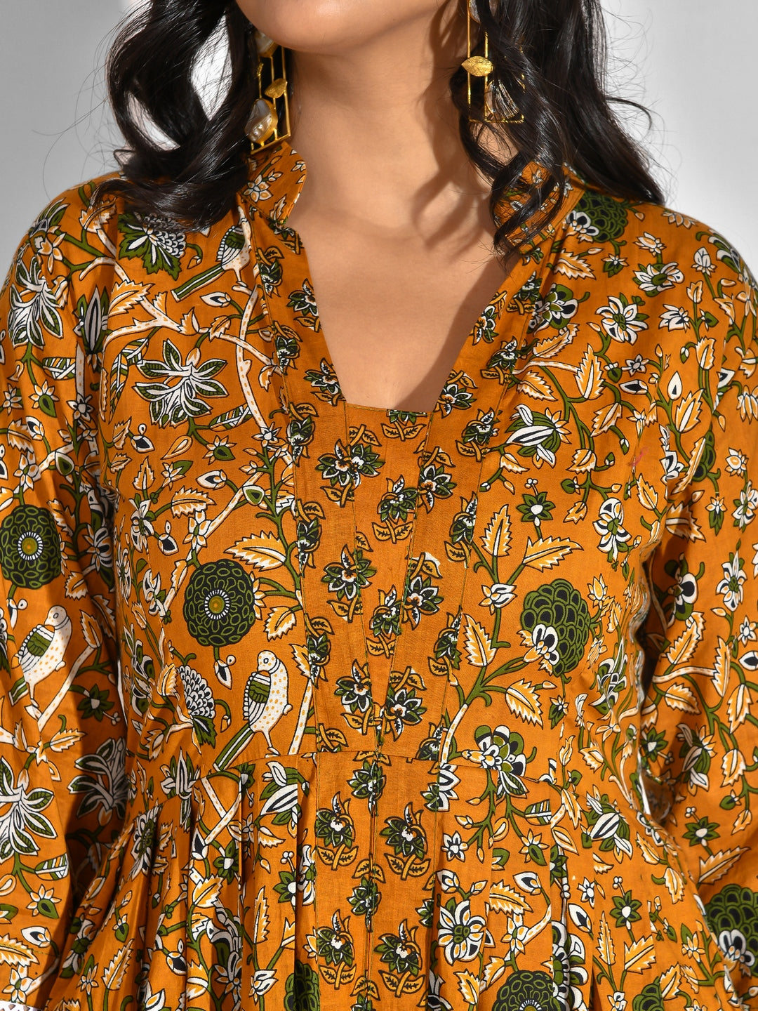 Printed Pure Cotton 3/4 Sleeve Kurta And Palazzo Set
