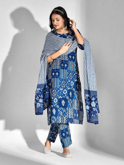 Mokshi blue cotton printed kurta – wholesale manufacturer & exporter from India