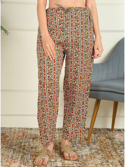 Printed Viscose Rayon 3/4 Sleeve Kurta And Palazzo Set With Dupatta