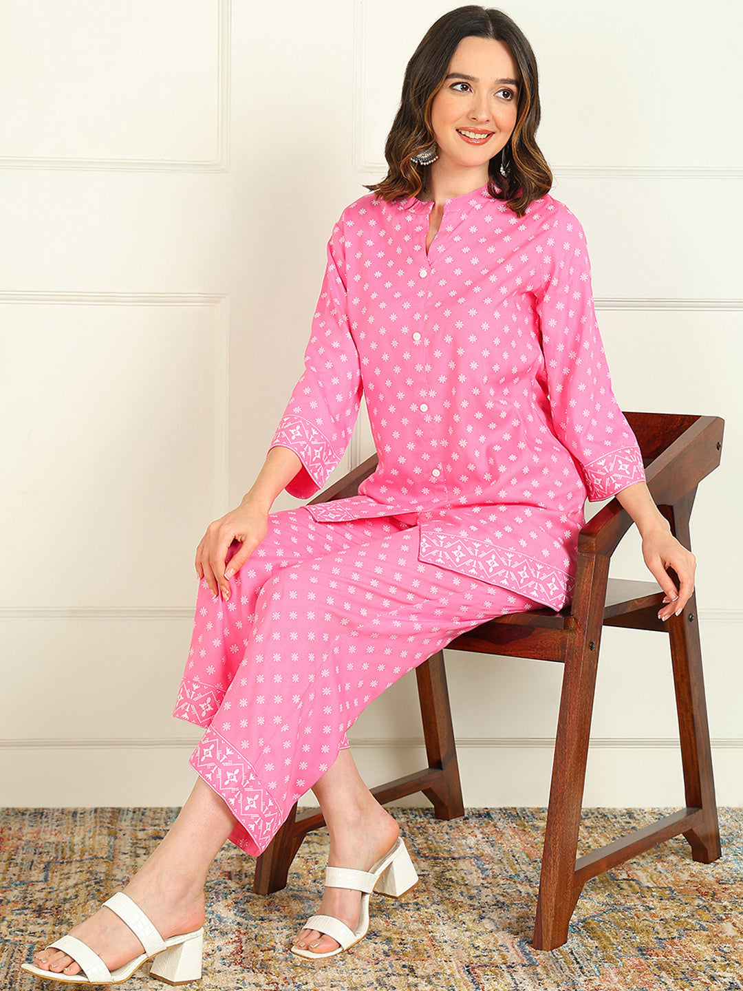 Mokshi pink rayon printed kurti – wholesale manufacturer & exporter from India