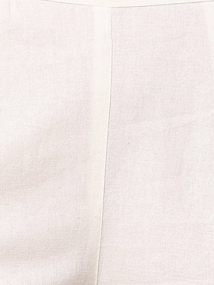 White Pure Cotton Solid Cigarette Trousers