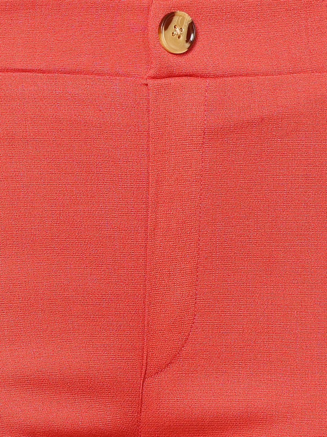 Light Pink Lycra Blend Solid Bootcut Trousers