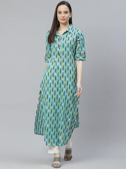 Straight Striped Viscose Rayon Kurta