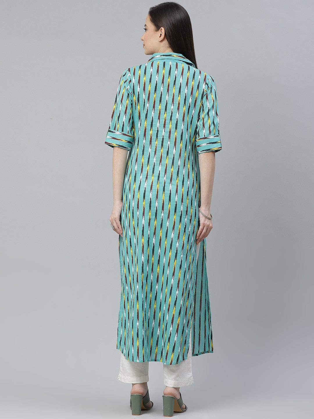 Straight Striped Viscose Rayon Kurta