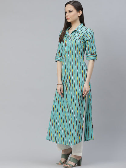 Straight Striped Viscose Rayon Kurta
