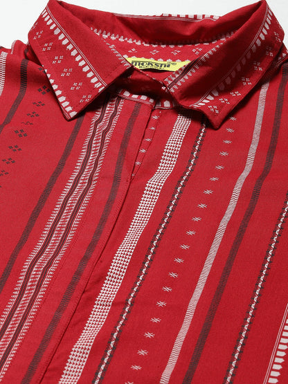 Straight Striped Viscose Rayon Kurta