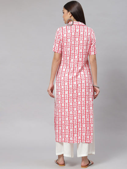 Straight Floral Print Viscose Rayon Kurta