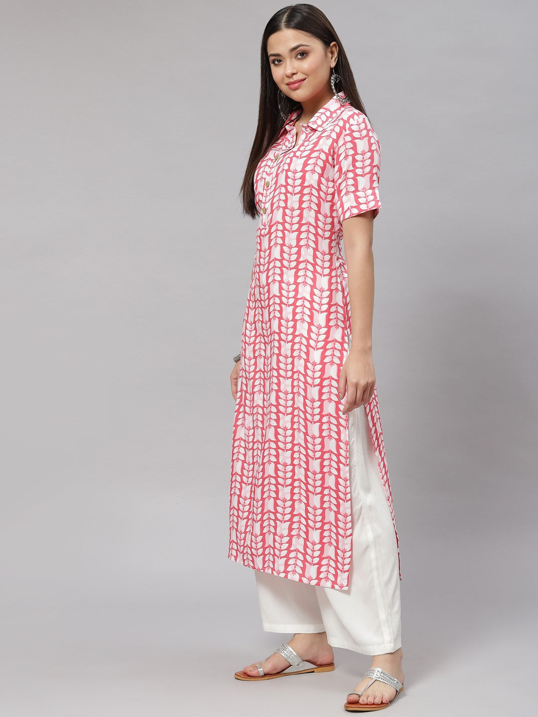 Straight Floral Print Viscose Rayon Kurta