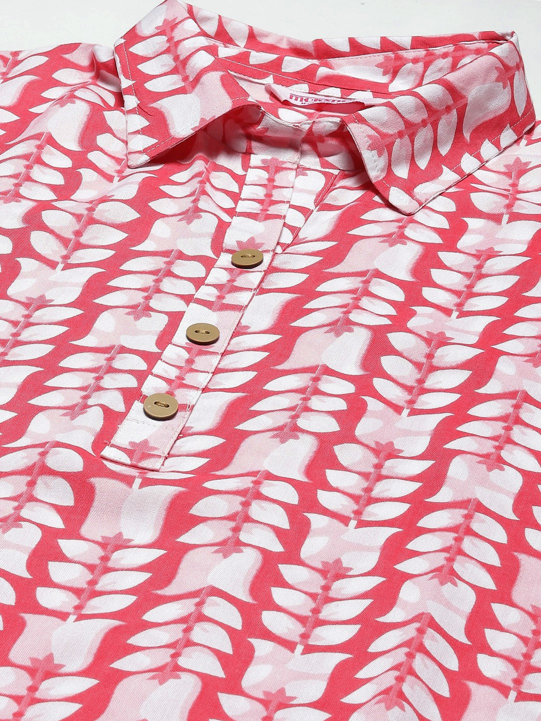 Straight Floral Print Viscose Rayon Kurta