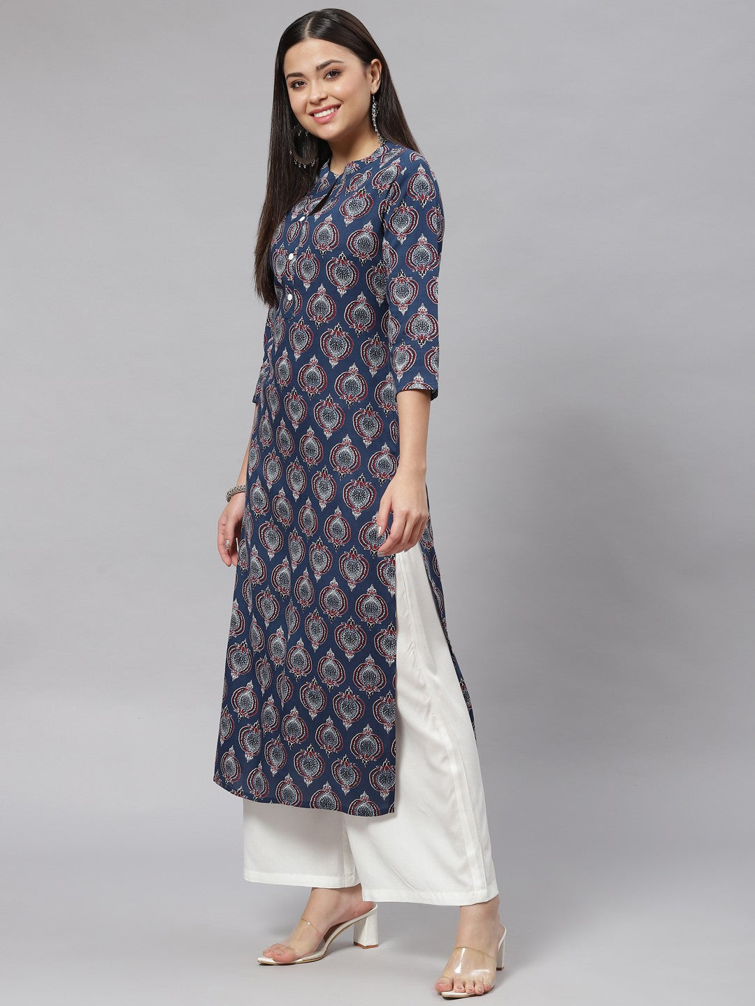 Straight Block Print Pure Cotton Kurta