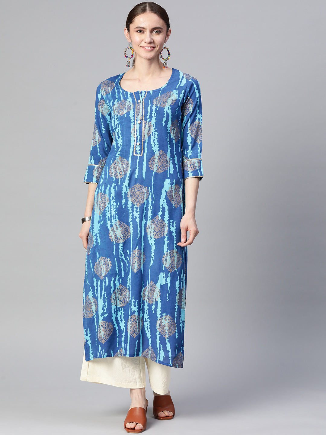 Straight Printed Viscose Rayon Kurta