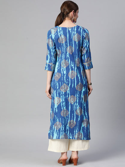 Straight Printed Viscose Rayon Kurta