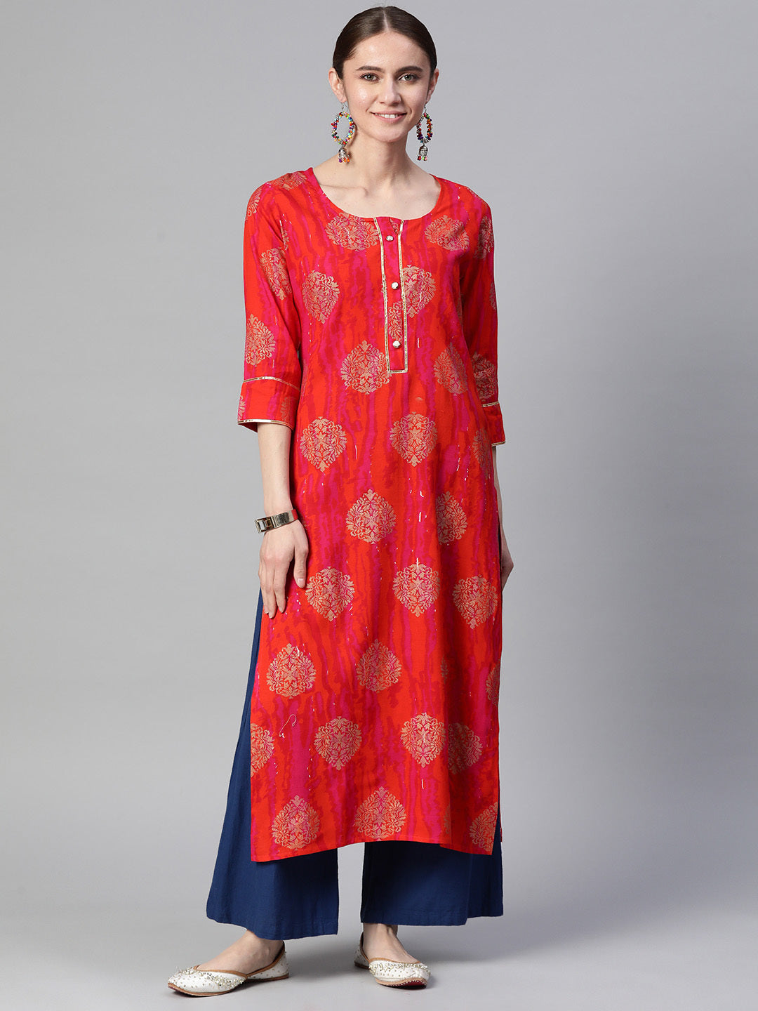 Straight Printed Viscose Rayon Kurta