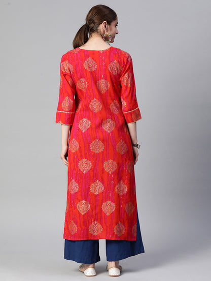 Straight Printed Viscose Rayon Kurta