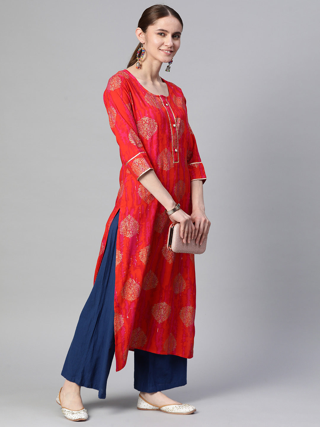 Straight Printed Viscose Rayon Kurta