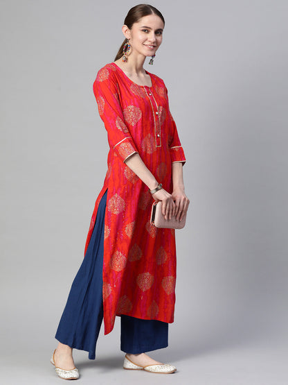 Straight Printed Viscose Rayon Kurta