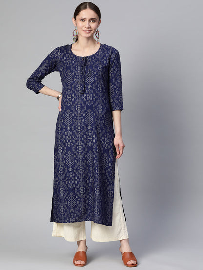 Straight Printed Viscose Rayon Kurta